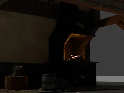Medieval Blacksmith House  Detailed GameReady 3D Asset Low-poly 3D model