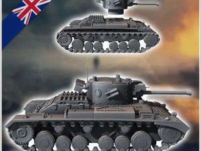 Valentine Mark Mk X infantry tank - UK United WW2 Kingdom Britis 3D print model V1