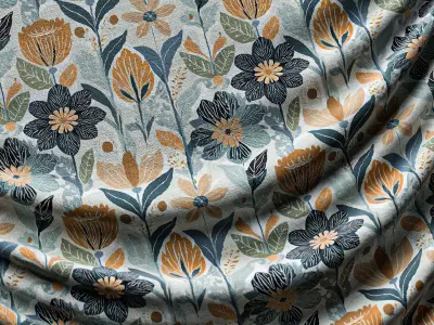 Victorian Flowers Cloth Fabric PBR Texture Pack Texture