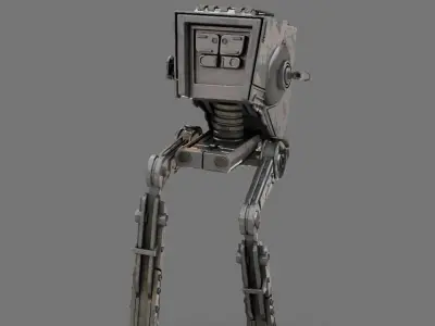 AT-ST Walker rigged - animated character 3D model