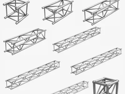 Big Square Truss Collection - 10 PCS Modular 3D model