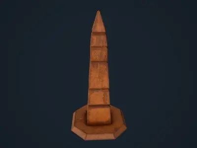 Obelisk 1 wooden pole Low-poly 3D model