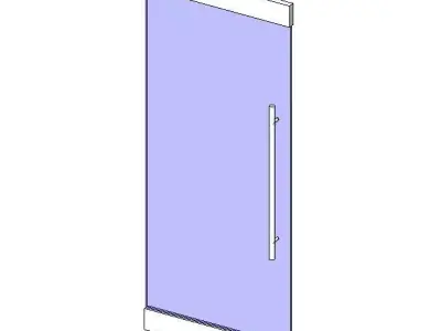 Door - Single Glass - Framed - d-pull AUS Free 3D model