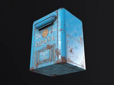 Soviet Union Mailbox Low-poly 3D model