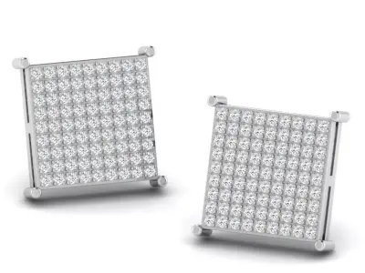Gold Diamond Women Earring 3D print Model 3D print model 185