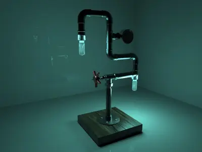 Steampunk Lamp 3D print model