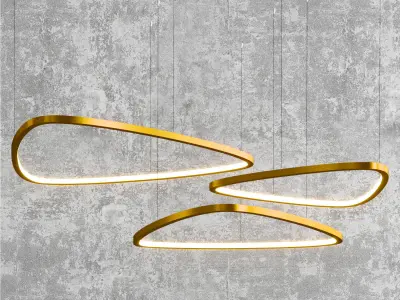 EGG collection curved led pendant light 3D model