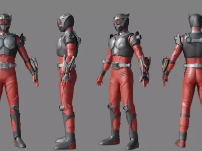 Kamen Rider Ryuki with 4K Textures 3D model