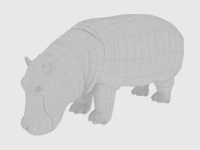 Hippo Low-poly 3D model