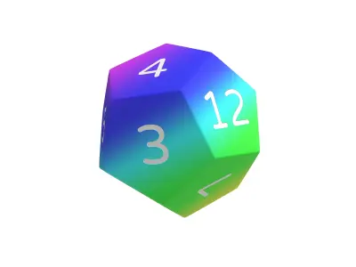D12 Dice V1 013 Low-poly 3D model