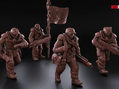 Airborne Division - Command Squad of the Imperial Force 3D print model