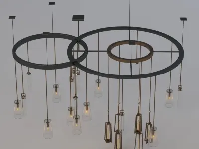 Hollyhunt Clock Chandelier 3D model