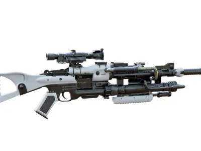 Sci-fi sniper rifle Low-poly 3D model buy