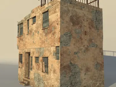 Middle East destroyed house for game num02 3D model