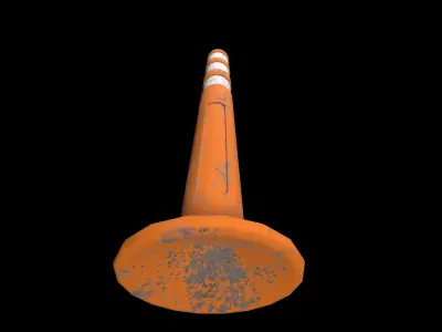 Traffic cone Low-poly 3D model 36