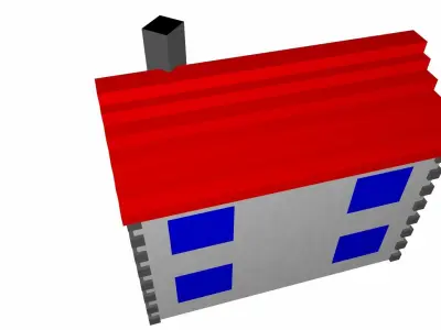 simple house Low-poly 3D model