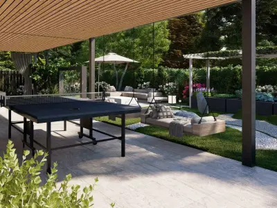 D Exterior Scene 3D model design garden and landscape 3D model