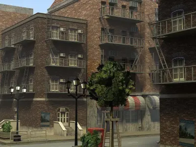 Modern City Low-poly 3D model