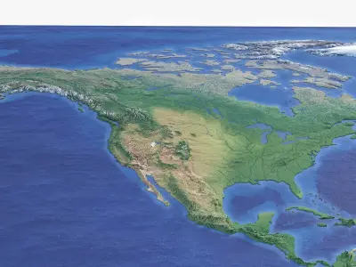  World Topographic Map w Basin 