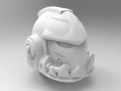 shark sci-fi helmet 3D print model