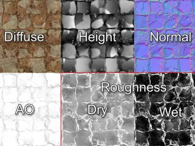 Seamless stone tiles with dirt Texture