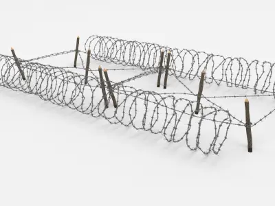 Barb Wire Obstacle 3D model