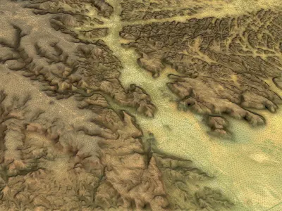 AlUla - Topography Terrain Low-poly 3D model