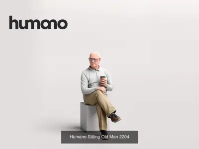 Humano 6-Pack - SITTING SEATED MAN WOMAN PEOPLE - 6x 3D models B purchase