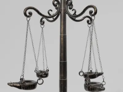Roman Oil-lam Chandelier Low-poly 3D model