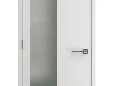 Door-017 door with glass panel 3D model