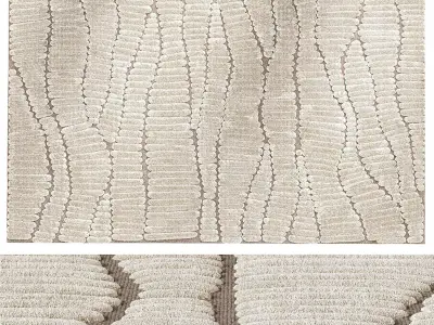 Fossil Cream Beige Modern Textured Rug 3D model