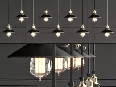 Loft Cone Pendant Reflector 9 Line 3D model