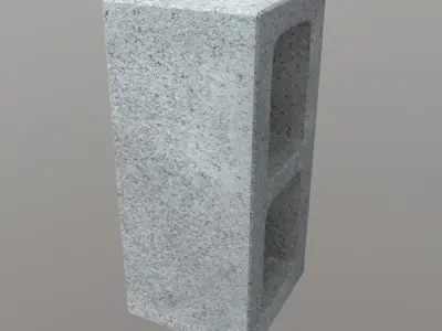Cinderblock concrete block Low-poly 3D model