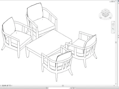 table and chairs 3D model