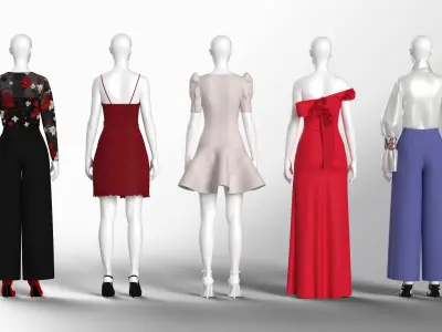 Womens collection mannequins shop clothing Clo3d  3D model