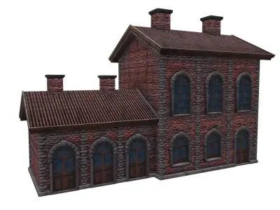 Medieval house Low-poly 3D model