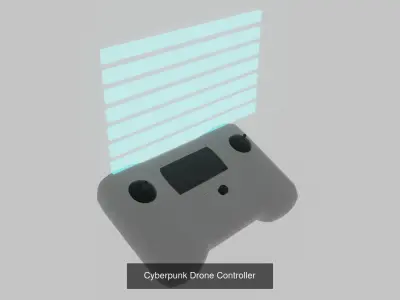 Cyberpunk Drone and Controller Bundle 3D Model Pack