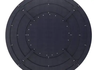 Parquet Black Brass Circle Mirror 3D model