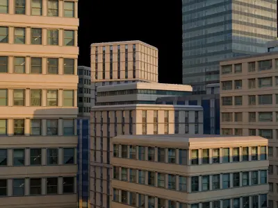 Ultra realistic buildings Low-poly 3D model