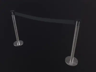 Airport Stanchions 3D Model Low-poly 3D model