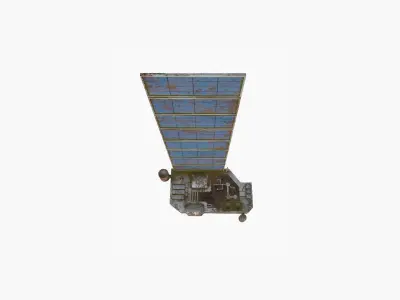 Satellite B11 Destroyed - SciFi Space Design Low-poly 3D model