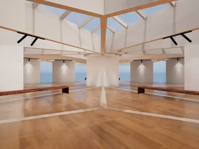  VR Art Gallery crop circle 26 Baked 3D model