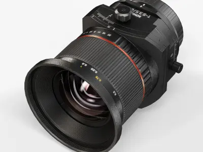 Bower 24mm f 3-5 ED AS UMC Tilt-Shift lens Low-poly 3D model