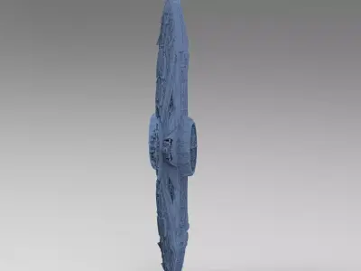 Sci-Fi City dystopia City Ruin Tech 10 cigar ship  3D model