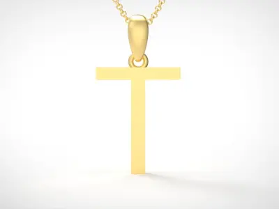 Model 620 Classic Initial Light T Letter 3D print model