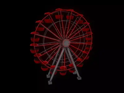 Ferris wheel Low-poly 3D model 9