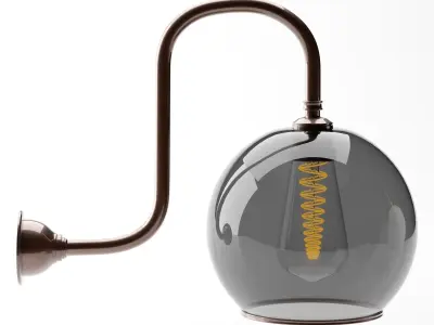 light03 wall lamp with glass ball 3D model