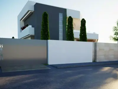 3D Model Modern Two-Story House  Low-poly 3D model
