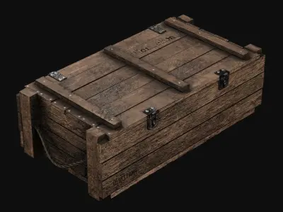 Low-Poly Wooden Storage Crate Low-poly 3D model
