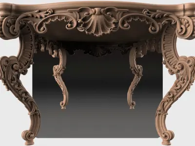 Carved dinner table for CNC 04 3D model
